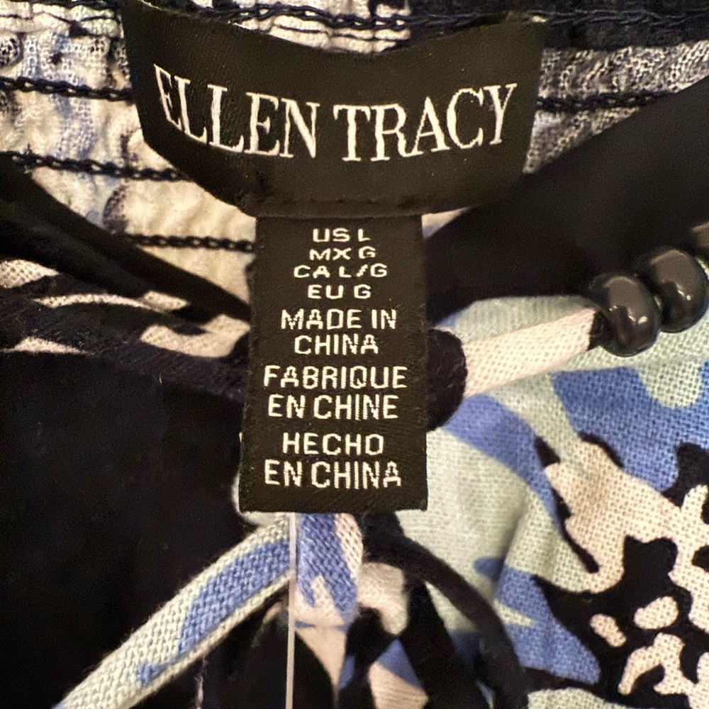 Ellen Tracy Navy Floral Dress NWT - Picture 5 of 6
